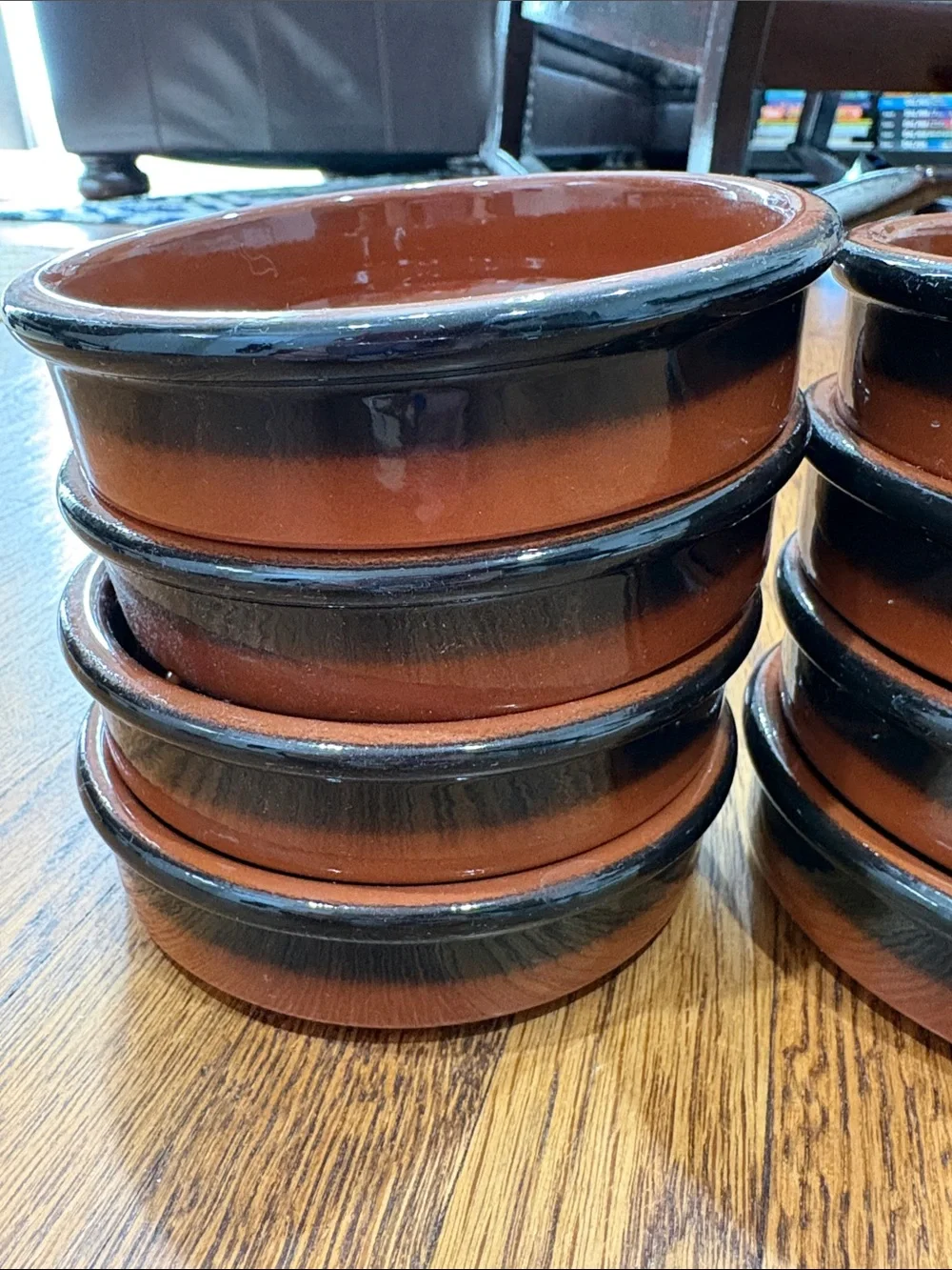 Terracotta-Style Black & Brown Stackable Ramekins - Set of 8 - Picture 3 of 14